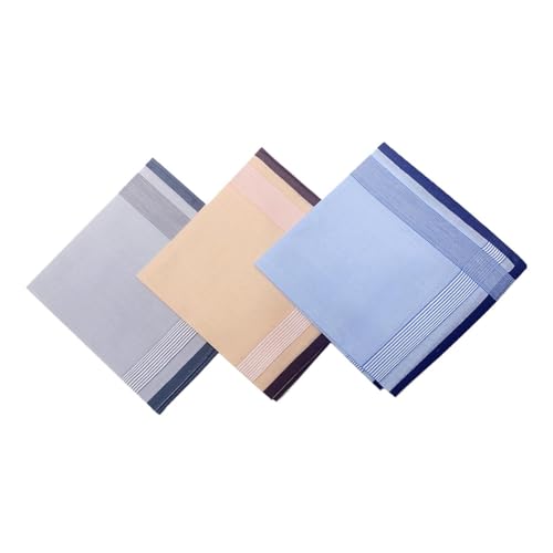 QUXVUIS Pañuelos De Lujo De Fácil Cuidado Pañuelos Para Hombres Traje Suave Excelente Opción Para Bodas Y Eventos Formales Cumpleaños Padre Caballeros Abuelos, Estilo B, 3 piezas