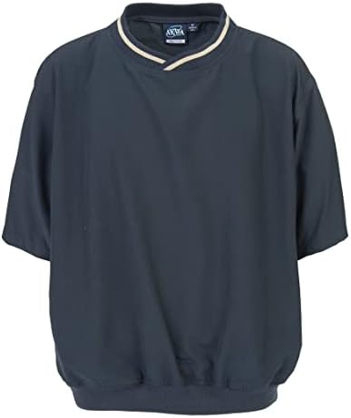 Akwa Made in USA Men's Microfiber Water Repellent Short Sleeve Pullover Windshirt