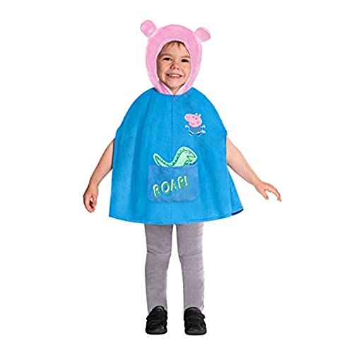 amscan Disfraz de George Peppa Pig Disfraz para niños Poncho con capucha (Edad: 4-6 años)