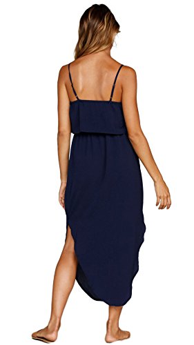 Women's Adjustable Strappy Split Summer Beach Casual Midi Dress - Image 4