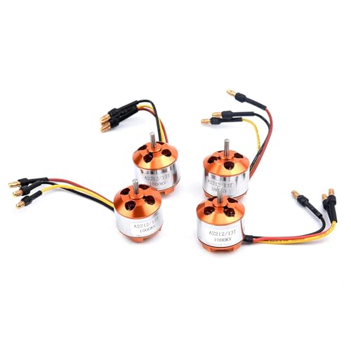 Image of A2212 1000KV BLDC Motors for Drones Pack of 4, Ideal for Q450 Quadcopters, Efficient Brushless Motors for Beginners and Pros