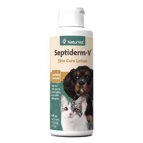 Image of NaturVet Septiderm-V Skin Care Lotion for Dogs & Cats - Pet Health Supplement for Dermatitis, Dog Skin Allergies, Itching, Hot Spots, Cat Rashes - Pet Lotion, Grooming Aid - 4 Oz.