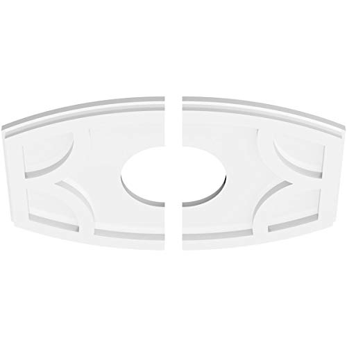 Image of Ekena Millwork CMP18X12KY2-05000 Kailey Architectural Grade PVC Contemporary, Two Piece Urethane Ceiling Medallions 18 inchW x 12 inchH x 5 inchID x 9 3 /4 inchC x 1 inchP