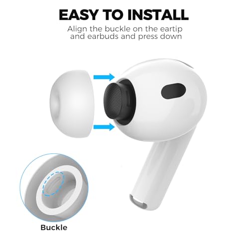 Image of AhaStyle Ear Tips for AirPods Pro 3 (2025) with Noise Reduction Hole【Fit in The Charging Case】 3 Pairs Silicone Ear Covers Replacement Tips for AirPods Pro 3rd Gerentation with Portable Storage Box