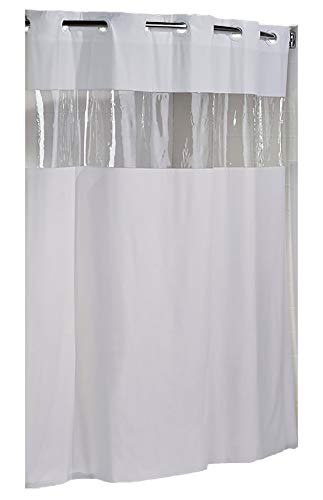 Hookless Vision Vinyle Shower Curtain - White