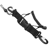 VERDANVERSE Correa Antipérdida para Cámara de Buceo Cuerda de Resorte, Pulsera Negra de 140 Cm, Cordón Protector para Cámara Acuática y Equipo de Buceo Subacuático Segura
