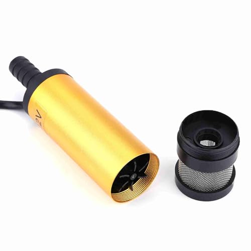 Image of Sump Pump Submersible Mini Small Water Pump 12 Volt Water 12V | Dc 12V Water Transfer Pump, 8500r /M 12 L /Min Oil Water Stainless Steel Pump for Kerosene (12V Gold)