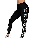 High Waist Legging for Women Football Print Game Day Tights Gym Yoga Pants Football Season Workout Leggings Black