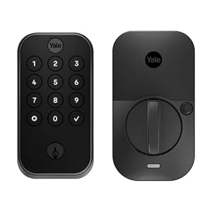 Yale Assure Lock 2 Deadbolt, Black Suede Keypad Code Door Lock with Z-Wave and Back-Up Key for Front or Back Entry Door, YRD410-ZW2-BSP