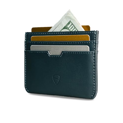 Image of Vaultskin MOORGATE Slim Card Holder - Minimalist Leather Wallet with RFID Blocking, Front Pocket Credit Card Case for Men & Women