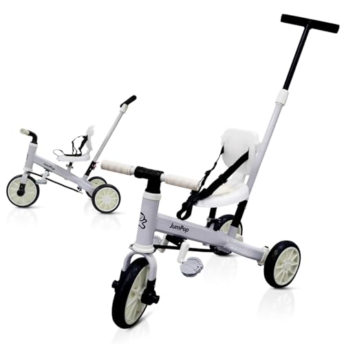 JumPop® Triciclo Evolutivo 5 en 1 + Timbre con Pegatinas y Vídeo Montaje QR incluído | Bicicleta...