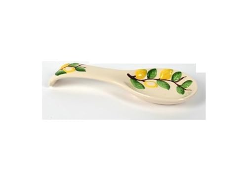 Generic Poggiamestolo da Cucina in Ceramica Giallo Decoro Limoni 23 x 8,5 cm