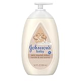 Johnson's Skin Nourishing Baby Lotion, Vanilla & Oat Scents, Hypoallergenic Baby Body Lotion for 72 Hour Hydration Until Baby's Next Bath Moisturizes & Protects from Dryness, 16.9 fl. oz