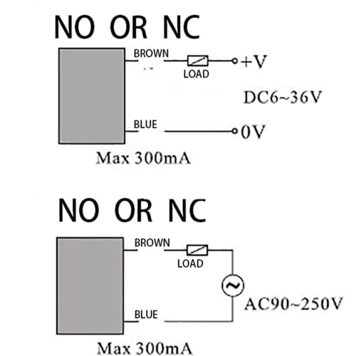 Sixbuys 5 Pcs Ljc30A3-H-J/Dz 2Wires Nc Capacitive Approach Proximity Sensor Switch 25Mm Ac 90-250V #TOP2