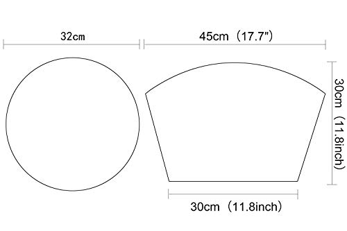 image for SHACOS Round Table Placemats Set of 7 Wedge Shaped Place Mat with Cent