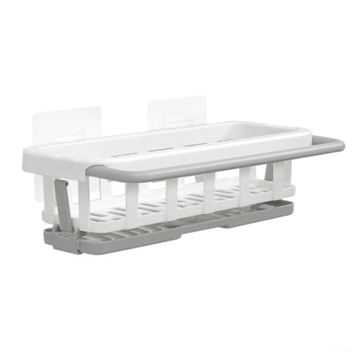 Organizador inteligente de fregadero de cocina para esponjas y cepillos, bandeja de drenaje amigable con el flujo de aire para un almacenamiento limpio (blanco)