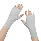 IPENNY Frauen Sommer UPF 50+ UV Sonnenschutz Handschuhe Kühlung Atmungsaktive Fäustlinge Halbe Finger Schnell Trockene Hand Handschuh für Fahren Reiten Auto Fahrrad