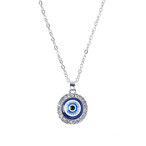 El Regalo Evil Eye Pendant Necklace for Girls & Women | Evil Eye Necklace Third Blue Eyes Amulet Protection Pendant for Girls & Women (Silver) (B09GN8MF1Q) Amazon Price History, Amazon Price Tracker