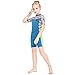 Costume da bagno in neoprene per bambine, 2,5 mm, costume da bagno per bambine, costume da surf, costume da bagno per snorkeling, costume da bagno (blu XXL)