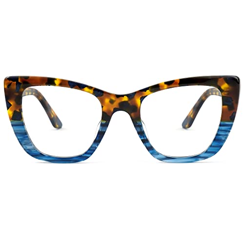 Image of VOOGLAM Cat Eye Blue Light Blocking Glasses, Fashion Multicolor Glasses Frame for Women Anti Eyestrain & UV