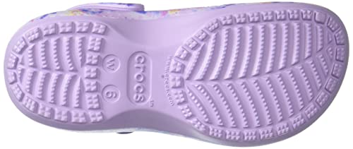 Chinelos Crocs Classic Platform TieDye Graph adulto-unissex, Lavender/Multi, 37