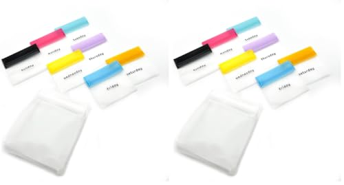 Image of Ezy Dose Reusable 7-Day Travel Pill Pouch Set, Colored Days of the Week (Pack of 2)