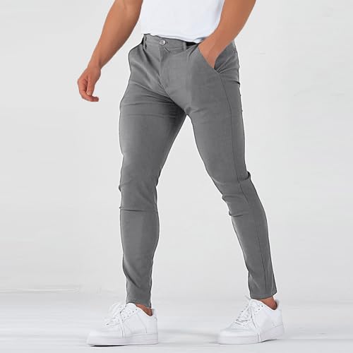 Golf Pants Men Stretchy Petite Slim Fit Dress Pants Lightweight Classic Athletic Tapered Pull On Slacks with Pockets4