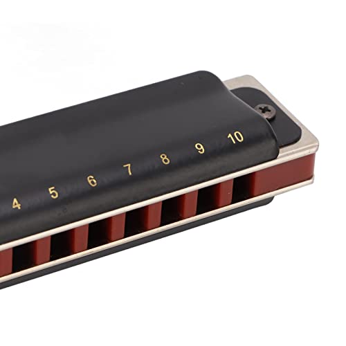 Outdoorm 10 trous Harmonica métal C clé diatonique Harmonica bouche orgue accessoires pour instruments de musique (Noire) – vue 5