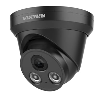 VIKYLIN 4K 8MP IP PoE AI Camera(Black),Security IP Turret Camera with 98ft EXIR2.0 Night Vision,Built-in Mic,Human/Vehicle Detection, 2.8mm Lens,H.265,IP67,NDAA Complaint