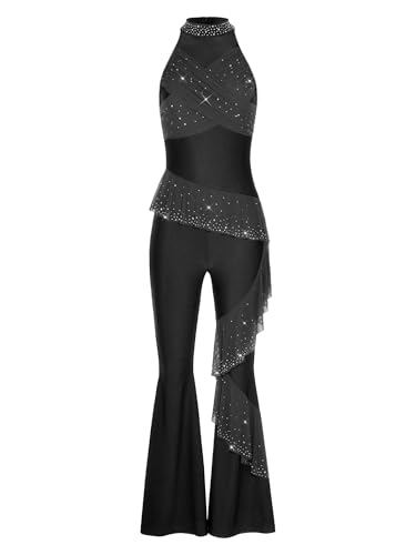 Jumpsuit de baile para mujer mono asimétrico a vuelo estilo hippie para discoteca rave