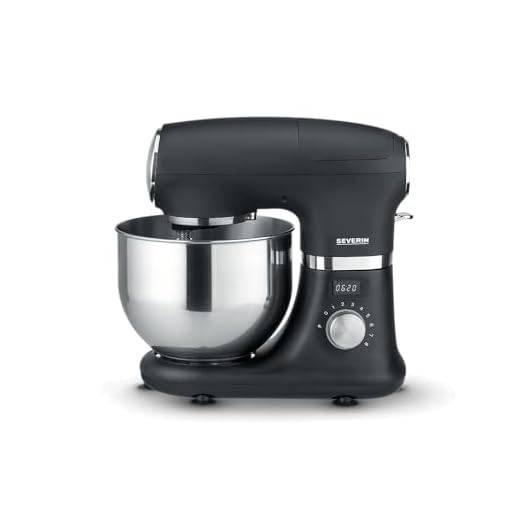 SEVERIN - Procesador de alimentos, amasadora grande para masa de pastel de 3 kg, máquina de masa robusta con gancho para masa, batidor plano y batidor, 1000 W, Negro/Acero Inoxidable, KM 3897