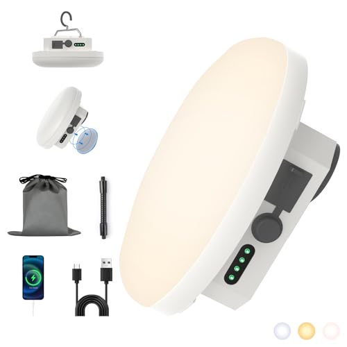 10800mAh (White/Warm Lighting) Camping Lights Rechargeable Magnet Tant Hanging Lighting , LED 4200LM & 32W Waterproof Emergency Home Camping Lamp with 4 Adjustable Light Modes