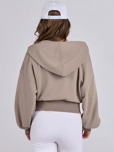 ANRABESS Women's Zip Up Hoodies Cropped Sweatshirts Casual Zip Jackets 2025 Fashion Trendy Spring Outfits - Image 6