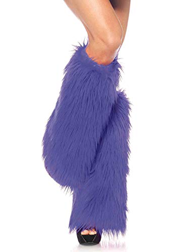 Leg Avenue Women's Furry Leg Warmers, Purple, One Size - Thumbnail 4