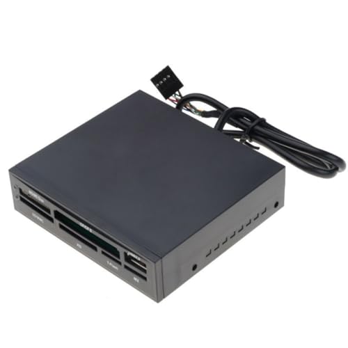 Harewtwy Lector de Tarjetas Integrado para Carcasa de PC, Concentrador USB, Adaptador de Grabadora de Tarjetas de Memoria TFlash para Disco Duro HDD de 3,5 Pulgadas.