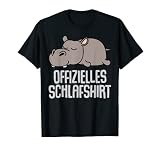 Offizielles Schlafshirt Pyjama Hippo Nilpferd Fun Geschenk T-Shirt