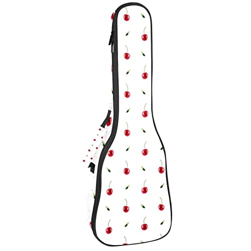 Sac à dos ukulélé concert robuste soprano ténor housse rembourrée 10 mm cerise