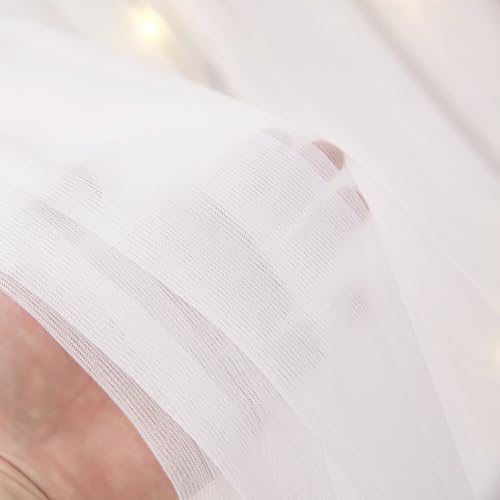 Ciel de lit pour filles et garçons écharpe de lit transparente blanche - 5