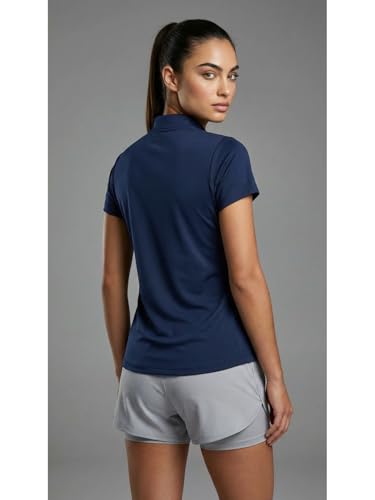 Image of PUMP'D Dry Fit Women's Half Zip Activewear Synthetic Regular Fit T-Shirt | Gym & Yoga