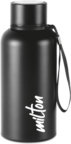 Image of Milton Aura 500 Thermosteel Water Bottle 500 ml, 24 Hr Hot and Cold I Leak Proof Lid, ISI Certified I Vacuum Insulated I for Office, Gym, School I Black