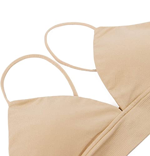 Image of INIBUD Bralette for Women Triangle Cups Removable Padded Wire Free Pull On Closure