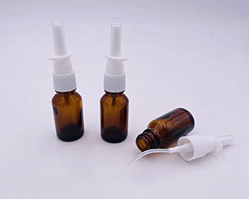 Ericotry HRU23844 3Pcs Amber Glass Nasal Spray Bottle Pump Snoot Cleanser Container thumb #6