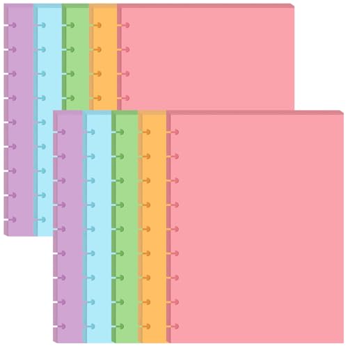Disques de papier vierge coloré Happy Planners 17,8 x 23,5 cm pour carnet feuilles mobiles