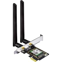 OKN واي فاي 6 E AX5400 PCIe واي فاي بطاقة لسطح المكتب PC إنتل AX210 بلوتوث 5.3، WPA3، 802.11 AXE ثلاثي باند محول لاسلكي مع MU-MIMO، OFDMA، الكمون منخفضة للغاية، يدعم ويندوز 11، 10 64 بت