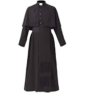 BLESSUME Robe église Pour Femme - Col à Bande - Noir - Peplum