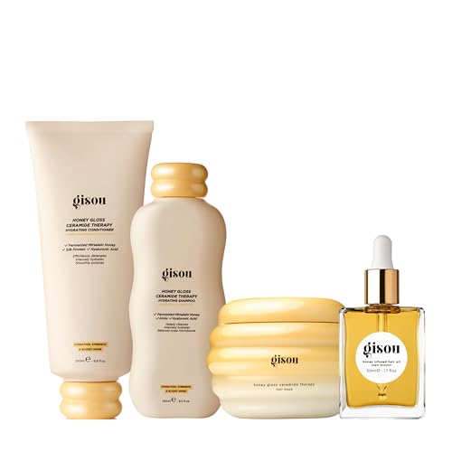 Gisou Honey Gloss Ceramide Therapy Routine* 4-Step Hair Therapy for Transformational Hydration, Strength & Glossy Shine