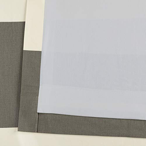 Hpd Half Price Drapes Horizontal Stripe Curtains For Living Room 50 X 120 (1 Panel), Prct-Hs02-120, Slate Grey & Off White #TOP5