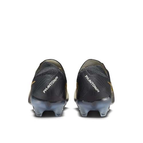 Nike Phantom GX 2 Elite FG Low-Top Soccer Cleats (FJ2559-100, WHITE/BLACK-MTLC GOLD COIN) Size 74