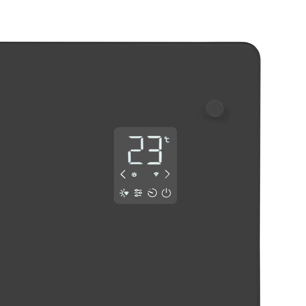 VONROC HOME VONROC Luxe Elektrische Kachel - Convectorkachel Met Glazen Paneel 1000w Verwarmt Ruimtes Tot 12m2 Bediening Zowel Met App Via Wifi Als Handmatig Instelbare Thermostaat En Timer Wit