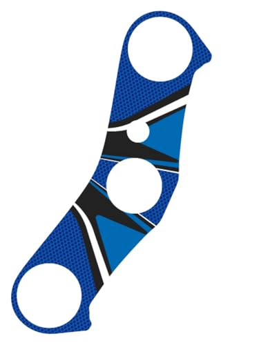 Autocollants aspect carbone Puig bleu pour préserver le té de fourche moto